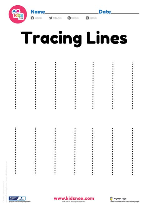 tracing pattern worksheet sleeping  standing lines  kindergarten