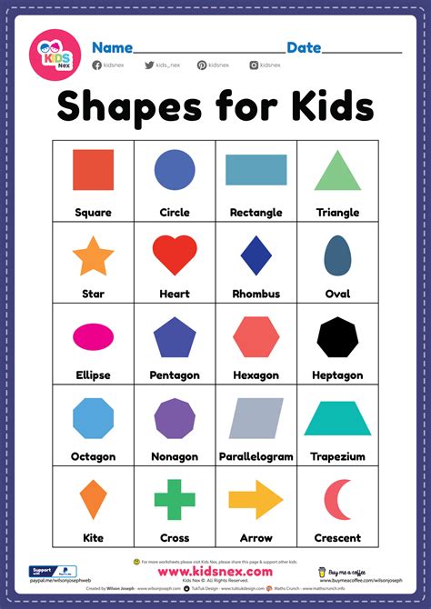 shapes  kids printable    preschool children