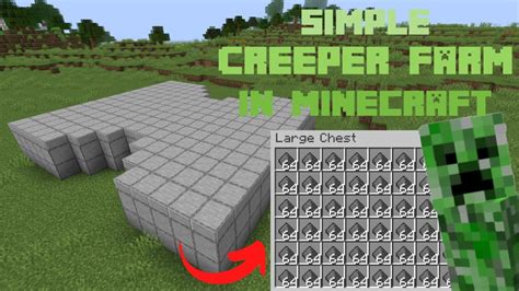 minecraft tutorial   easy creeper gunpowder farm youtube