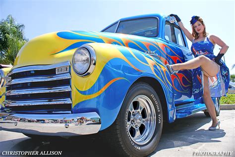 Pinup Model Jolie Goodnight With Custom Chevy Truck With F