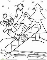 Coloring Snowboarding Snowboarder sketch template