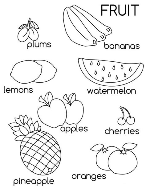 fruit picture coloring page  kids netart