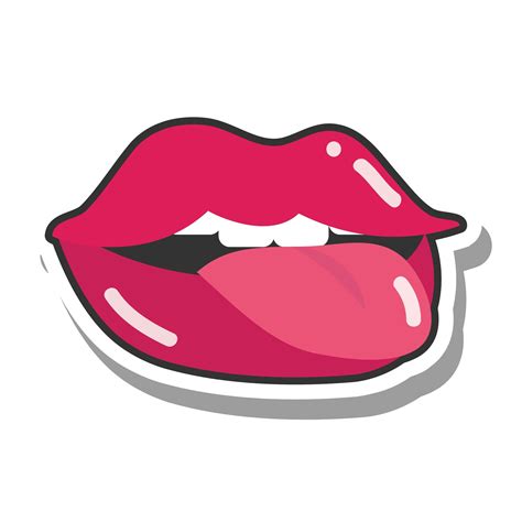 pop art mouth and lips sexy women lips tongue out retro style line and