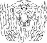 Panther Step Flaming Draw Dragoart Flames sketch template