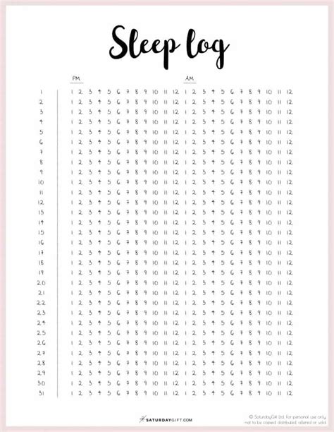 printable sleep diary template  printable templates