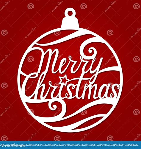 merry christmas ball template  laser  paper cutting vector stock