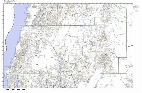 Buy Pasco County Florida Fl Zip Code Map Not Laminated In Cheap Price