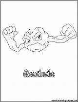 Pokemon Coloring Geodude Pages Rock Fun Colouring Printable Color Go Pikachu Kids sketch template