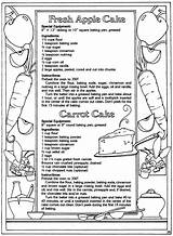 Coloring Recipe Pages Cooking Recipes Baking Apple Cake Fresh Cookbook Kids Culinary Arts Publications Dover Doverpublications Chemistry Skills Science Through sketch template