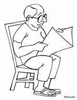 Reading Newspaper Coloring Pages Indian Kids Pitara People Village Line Child sketch template