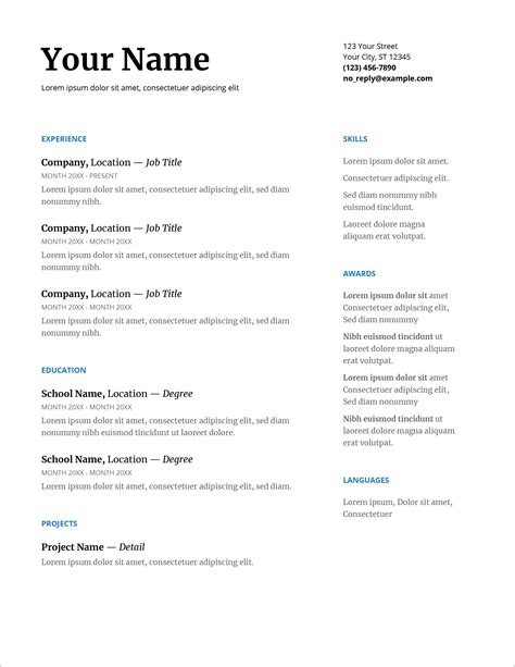 modern resume cv templates minimalist simple clean design