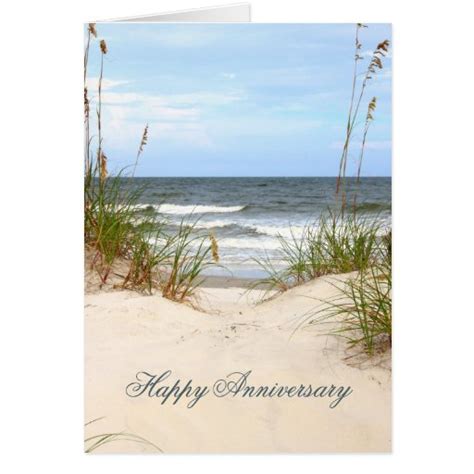 beach happy anniversary card zazzle