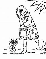 Coloring Watering Girl Little Using Pages Plants Print Getcolorings Sun Sketch Color Template Sunlight Need Button sketch template