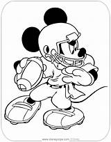 Mickey Football Mouse Coloring Pages Disneyclips Pass Ready sketch template