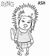 Coloring Sing Ash Pages Print Kids sketch template