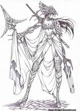 Valkyrie Shotgun Osmar Deviantart Coloring Pages Tattoo Line Character sketch template