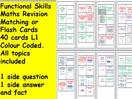 functional skills  revision questions  facts cards matching