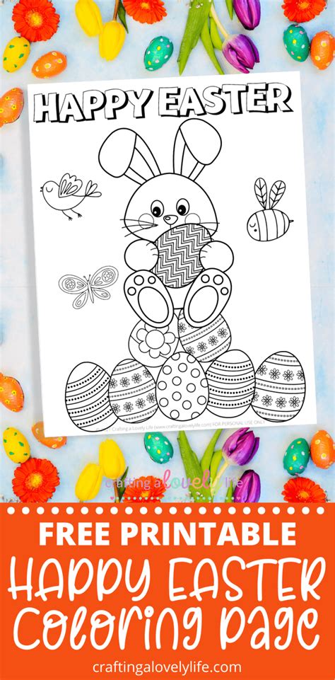 happy easter coloring page  printable