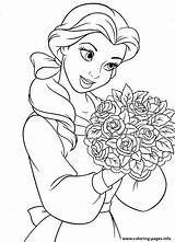 Princess Disney Coloring Pages Flower Belle Loves Printable sketch template