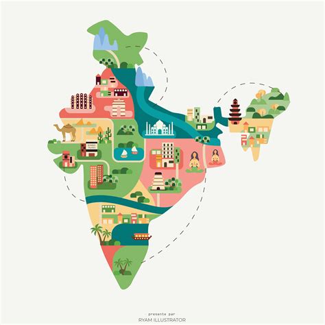 indian map culture behance