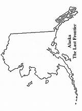 Outline Coloring Alaska Map State Maps Blank States Capital Printable Seal Pages United Popular Links Coloringhome sketch template