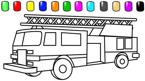 fire truck coloring pages video  kids  learn colors car