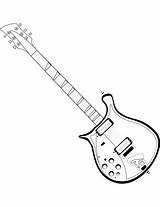 Guitar Coloring Electric Pages Drawing Printable Bass Outline Getdrawings Easy Paintingvalley sketch template