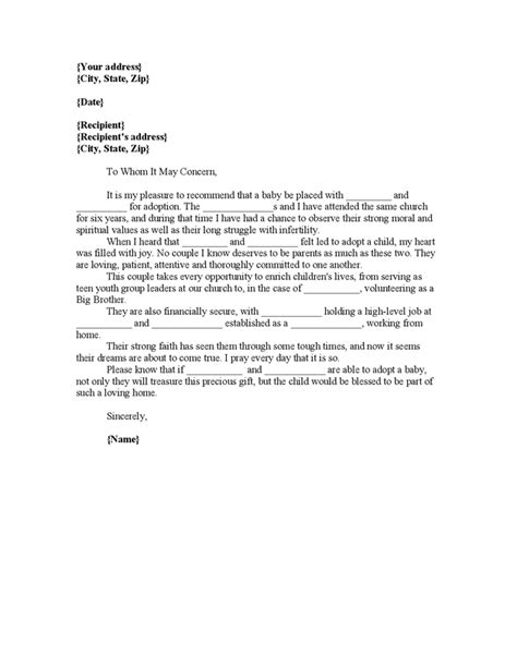 character reference letter  adoption reference letter reference