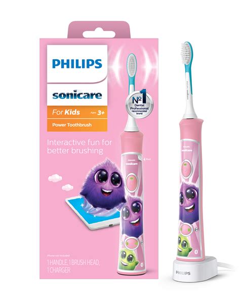 philips sonicare  kids rechargeable electric toothbrush  bluetooth connectivity pink