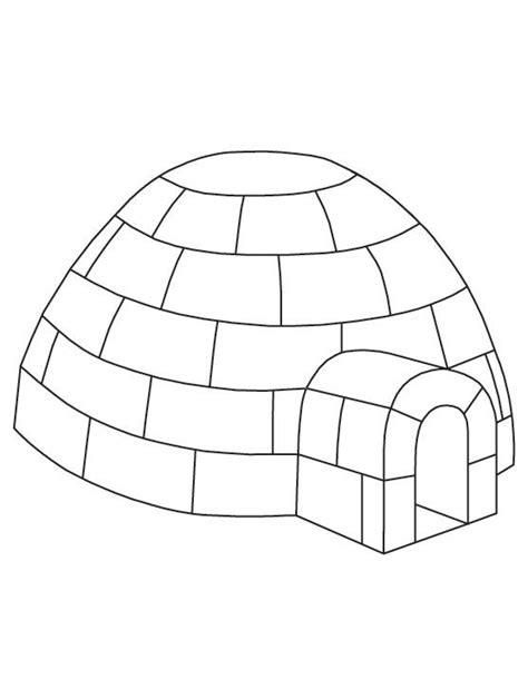 igloo coloring page  printable igloo coloring page winter