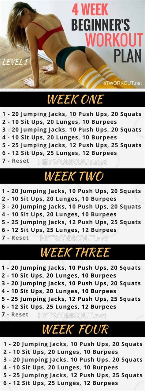 beginner workout plans images  pinterest exercise workouts