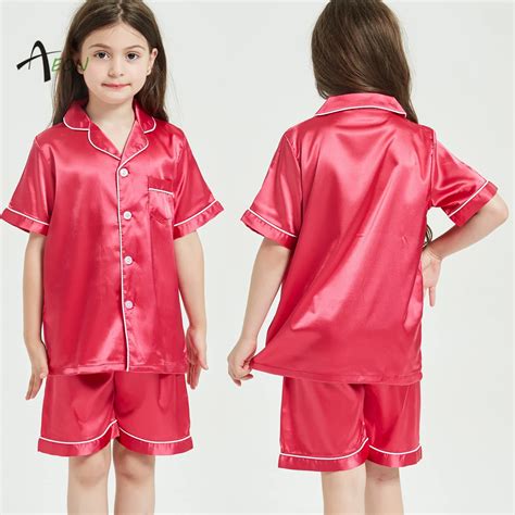 kids silky satin short pajamas nightgown buy kids nightgownsatin pajamas kidskids pajamas