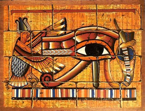 Eye Of Horus Mural Ancient Egyptian Papyrus Painting
