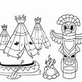 Totem Coloring Poles Indian Vector Netart Illustration Book sketch template