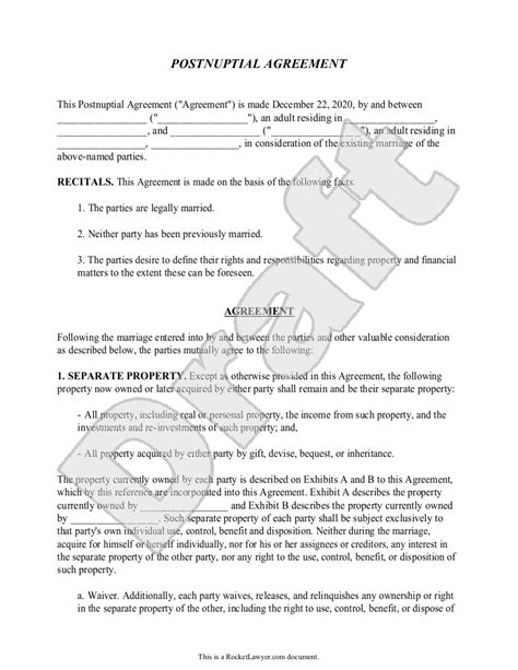 postnuptial agreement   print save