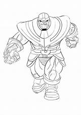 Thanos Coloring Pages Kids Color Print Supervillain Printable Super sketch template