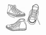 Converse Coloring Sketch Vector Sneakers Pages Graphics Printable Choose Board Shoes Star Paintingvalley Collection Illustration Cool sketch template