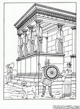 Colorear Atenas Tempio Templo Atene Zeus Tempel Partenone Antiguo Athens Antike Colorkid Antico Desenho Athen Coloriages Antigo Architektur sketch template