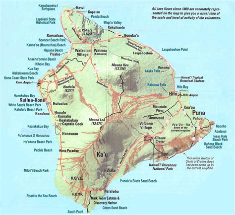 map  hawaii big island printable printable map   united states