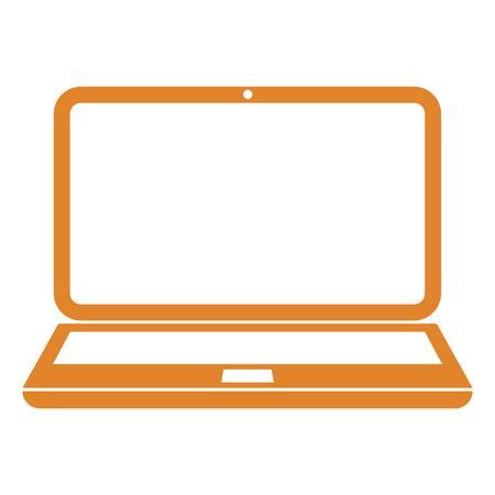 vector illustration  laptop icon  orange freestock icons