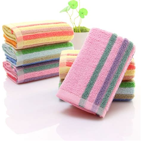 2019 new cotton colorful striped face towels beach swim bath absorbent