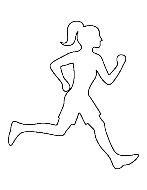 running girl pattern   printable outline  crafts creating