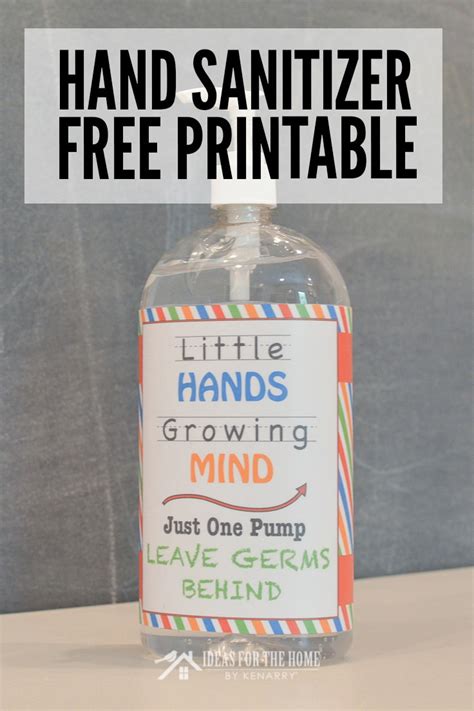 printable hand sanitizer label    school classrooms