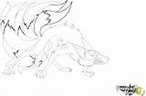 Kitsune Fox Nine Draw Tailed Coloring Drawingnow sketch template