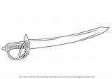 Cutlass Draw Drawing Step Swords Weapons Tutorials sketch template