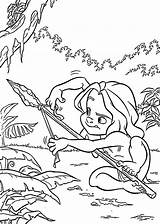 Coloring Pages Tarzan Printable Kids Little Sheets Disney Spear Cartoon Printables Cartoons Books Drawing sketch template