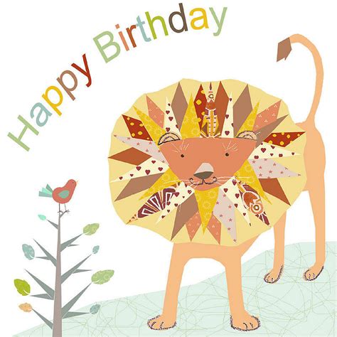 happy birthday lion card  victoria hooper duckham