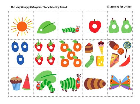 hungry caterpillar story retelling activity card teach