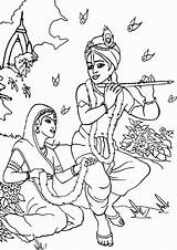 Krishna Coloring Pages sketch template
