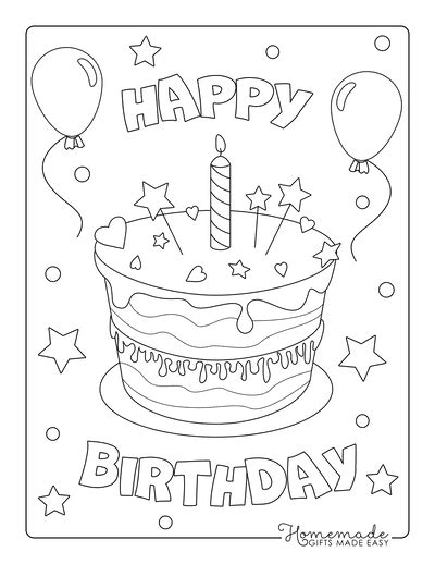 happy birthday coloring pages  kids birthday coloring pages